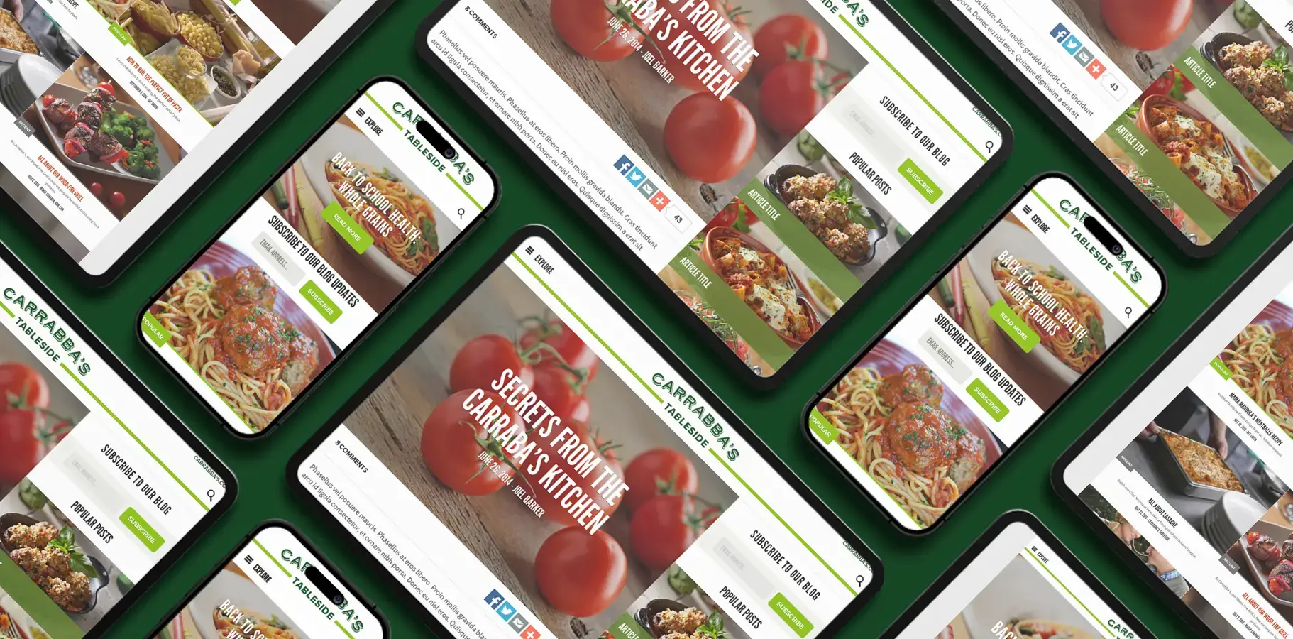 Carrabba’s Kitchen across mobile screens