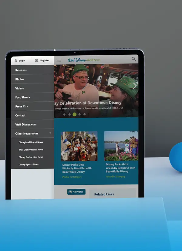 Disney information architecture wireframes
