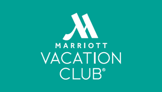 Marriott Vacation Club logo in white with stylized M monogram on a teal background.